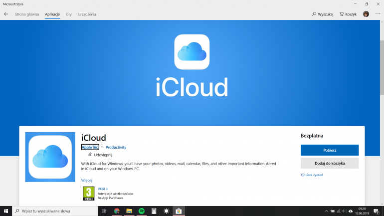 iCloud идет в Магазин Windows и использует технологию OneDrive