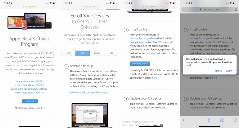 Как установить публичную бета-версию iOS 13 и iPadOS