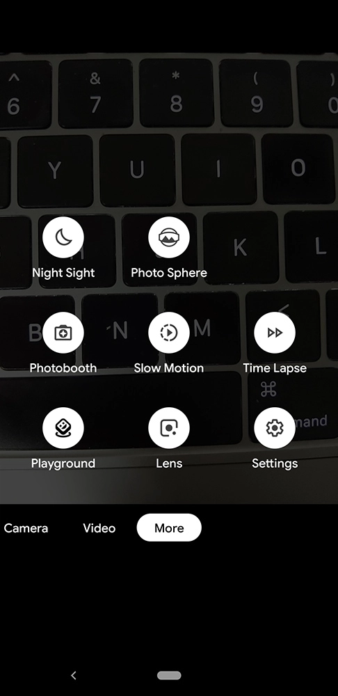 Android Q: Google камера с ночным режимом в главном меню