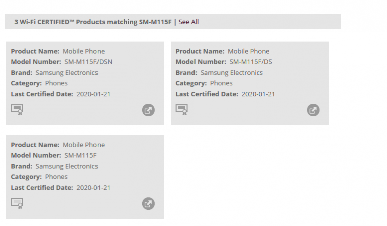 Samsung Galaxy M11, M31 и A11 с сертификацией Wi-Fi Alliance