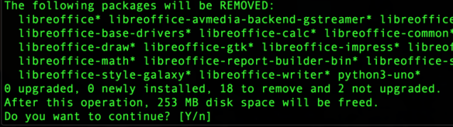 Удаление LibreOffice