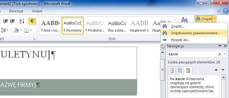 Word 2010 - где находится окно поиска?