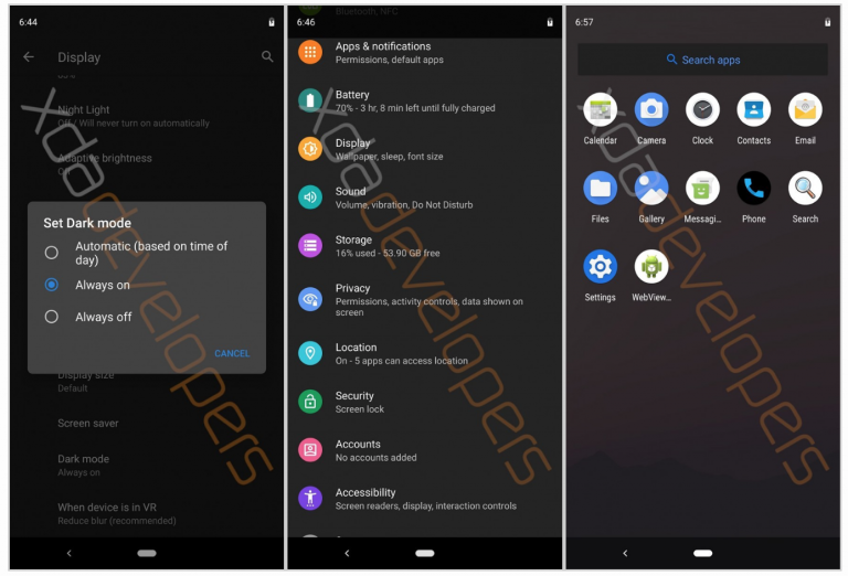 Android 10 Q - первые скриншоты