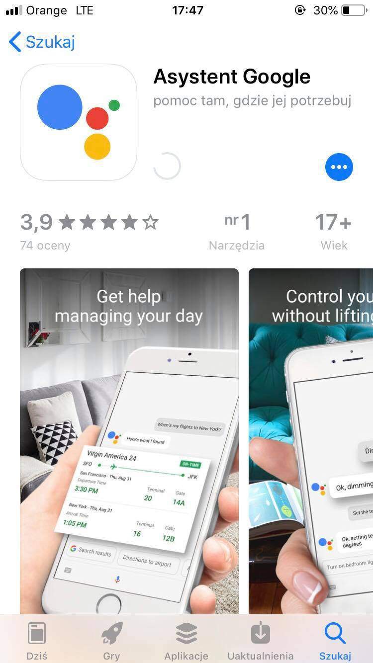 Google Assistant на польском языке доступен для пользователей iPhone