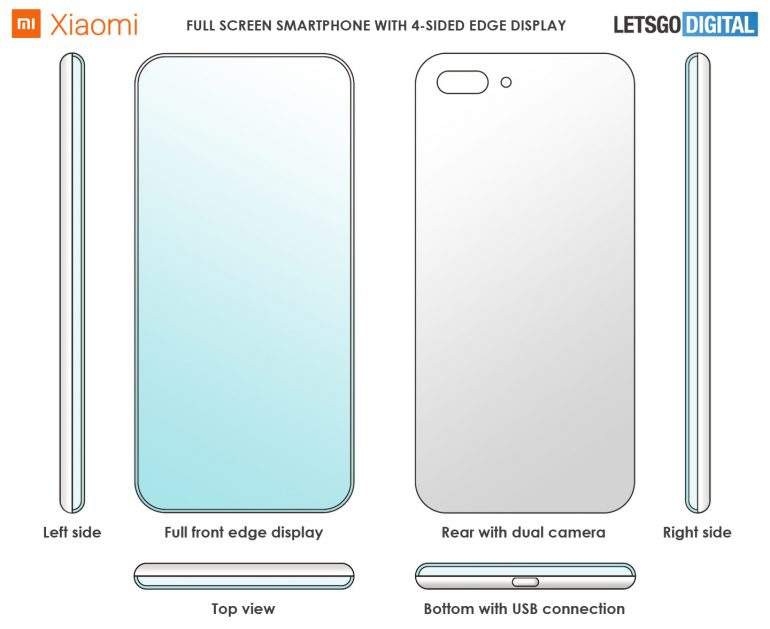 Xiaomi запатентовала безрамочный смартфон