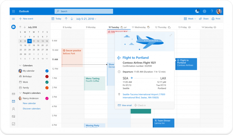 Outlook.com с поддержкой динамической электронной почты