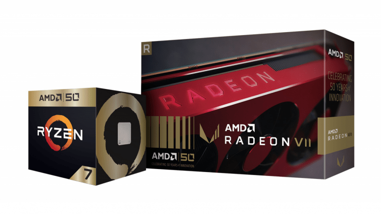 AMD отмечает 50-летие Ryzen 7 2700X Gold и Radeon VII Gold Edition