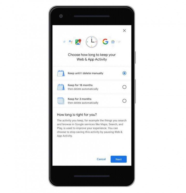 Google автоматически удалит данные пользователя