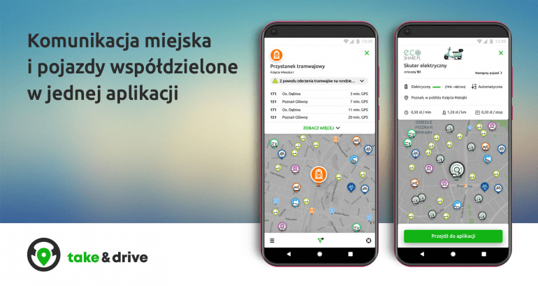 take & drive - приложение, сочетающее в себе общественный транспорт и общественный транспорт