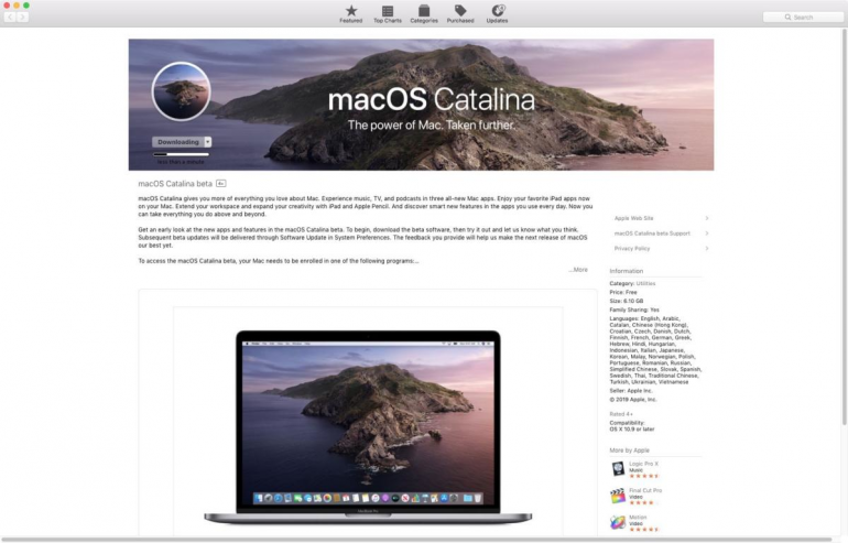 MacOS 10.15 Доступна публичная бета-версия Catalina.  Проверьте, как установить