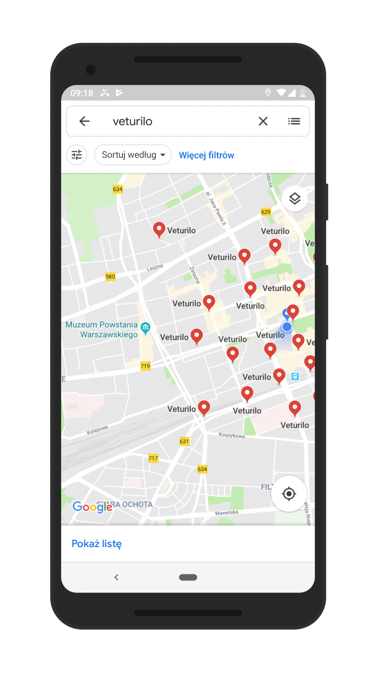 Veturilo Варшавский городской велосипед с сегодняшнего дня интегрирован с Google Maps