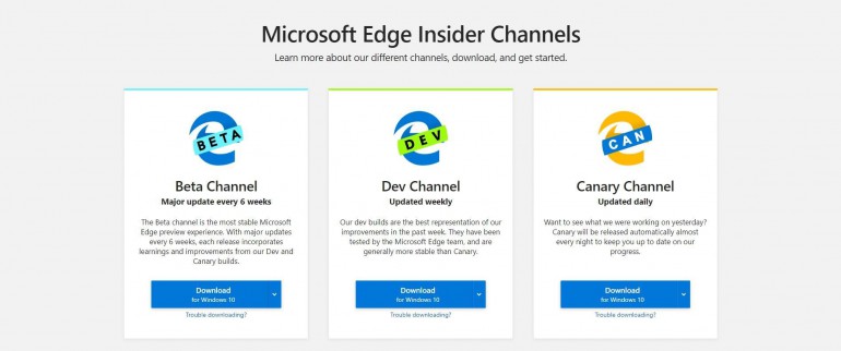 Microsoft Edge на основе Chromium Beta
