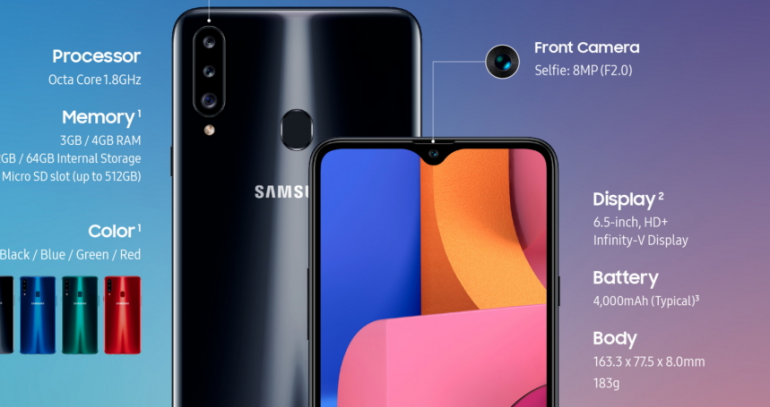 Samsung Galaxy A20s официально подтвержден