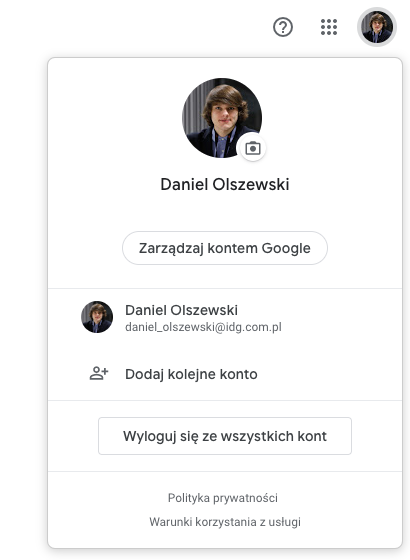 Переключатель учетных записей Google получает Material Design