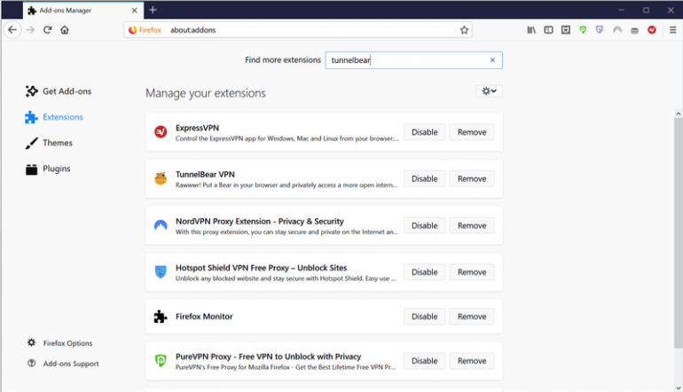 Лучшие расширения VPN для Firefox