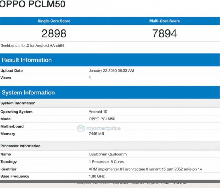 Два новых смартфона Oppo замечены в Geekbench
