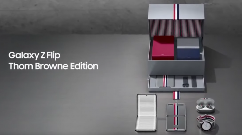 Samsung Galaxy Z Flip - ограниченная версия Thom Browne по официальной рекламе