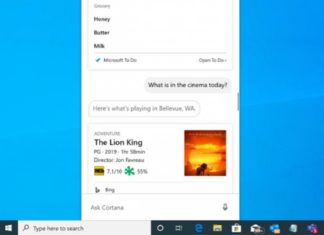 Кортана в последней редакции Windows 10 меняет свой внешний вид