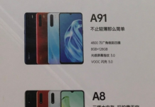 Плакат Oppo раскрывает две новые модели – A8 и A91